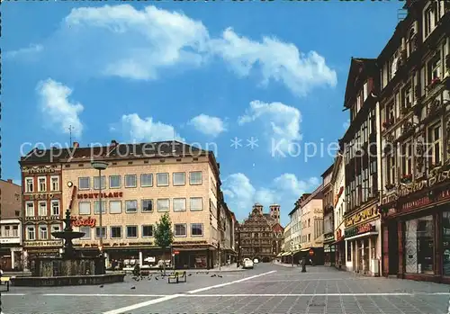 Braunschweig Kohlmarkt mit Gewandhaus und Martinikirche Kat. Braunschweig