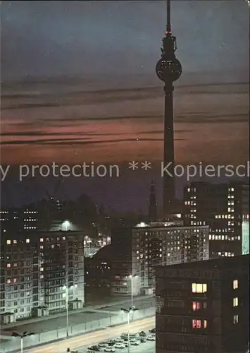 Berlin Fernsehturm bei Nacht Kat. Berlin