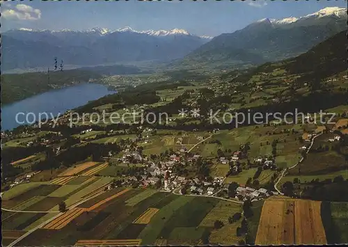 Millstatt Kaernten Fliegeraufnahme mit Millstaettersee Kat. Millstatt Millstaetter See