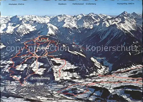 Schladming Obersteiermark Skiregion Dachstein Tauern Pistenplan Kat. Schladming