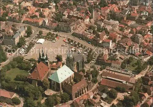 Erfurt Fliegeraufnahme Domplatz mit Mariendom und Pfarrkirche Sankt Seven Kat. Erfurt