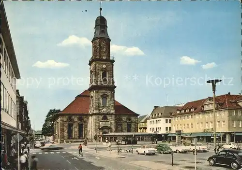 Erlangen Hugenottenplatz mit Kirche Kat. Erlangen