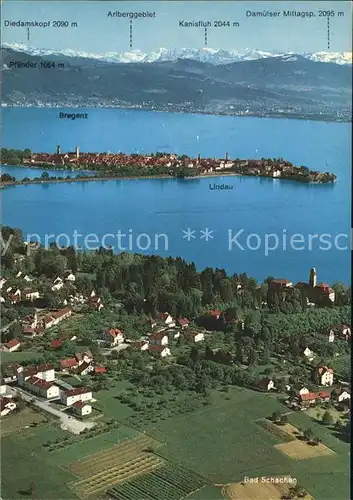 Lindau Bodensee Bad Schachen Fliegeraufnahme Kat. Lindau (Bodensee)