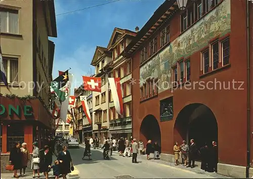 Appenzell IR Hauptgasse mit Rathaus Kat. Appenzell