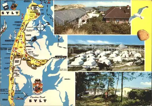 Kampen Sylt Landkarte Jugendseeheim Camping Kat. Kampen (Sylt)