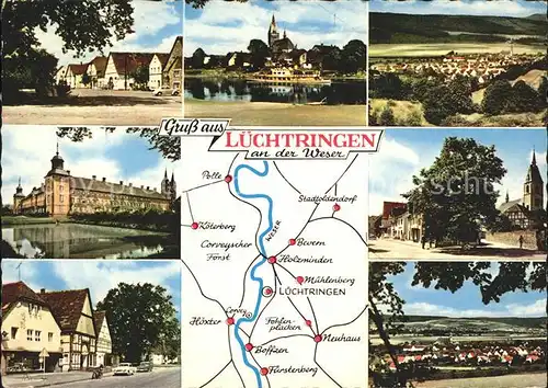 Luechtringen Landkarte Weser Kat. Hoexter