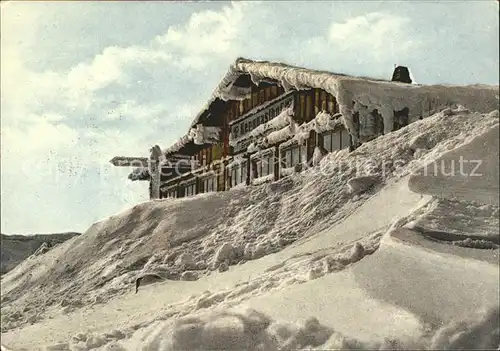 Inselsberg Schmalkalden Berghaus tief verschneit Kat. Schmalkalden
