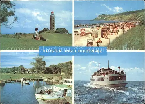 Kloster Hiddensee Strand Leuchtturm Schiffe Kat. Insel Hiddensee