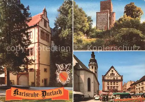 Durlach Kirchenpartie Turm Kat. Karlsruhe