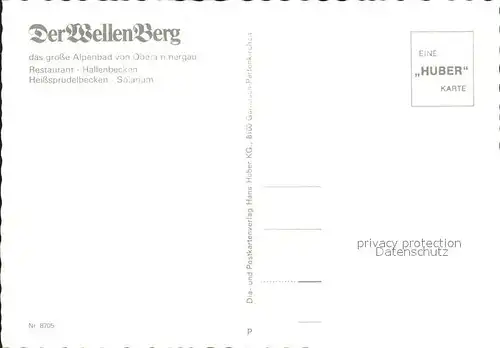 Oberammergau Alpenbad Der WellenBerg Restaurant Hallenbecken Heisssprudelbecken Solarium Kat. Oberammergau