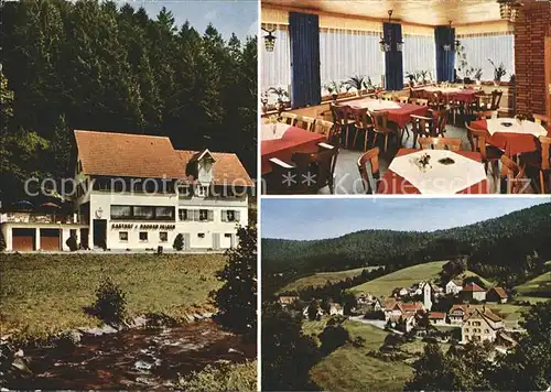 Reinerzau Gasthof zum rauhen Felsen Gastraum Ortsansicht Kat. Alpirsbach
