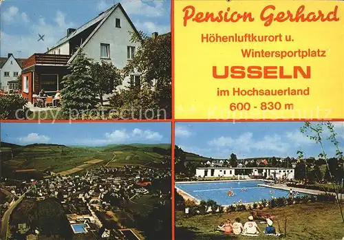 Usseln Pension Gerhard Gemeinde Willingen Upland Fliegeraufnahme Schwimmbad Kat. Willingen (Upland)