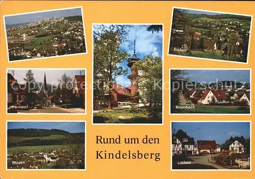Kreuztal Westfalen Kindelsberg mit Ferndorf Musen Eichen Krombach und Littfeld Kat. Kreuztal