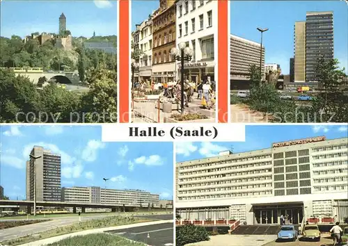 Halle Saale Burg Giebichenstein Klement Gottwald Str Thaelmannplatz Interhotel Stadt Halle Kat. Halle