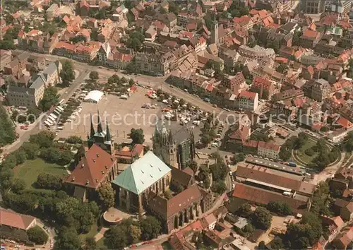 Erfurt Domplatz mit Mariendom und Severikirche Fliegeraufnahme Kat. Erfurt