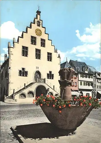 Karlstadt Main Rathaus mit Glauberbrunnen Kat. Karlstadt