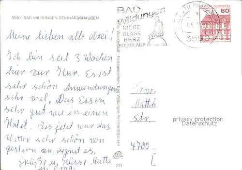 Reinhardshausen Sanatorium Hahnberg Teilansichten Kat. Bad Wildungen