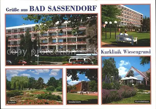 Bad Sassendorf Kurklinik Wiesengrund Kurpark Gradierwerk Kurmittelhaus Kat. Bad Sassendorf