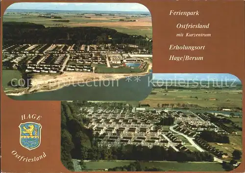 Berum Ostfriesland Ferienpark Ostfriesland Fliegeraufnahme Kat. Hage