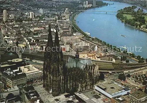 Koeln Rhein Dom Fliegeraufnahme Kat. Koeln