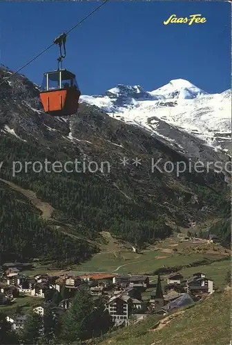 Saas Fee Gondelbahn Hannigalp mit Allalinhorn Kat. Saas Fee