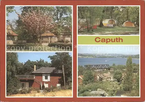 Caputh Schloss Campingplatz Einsteins Landhaus Blick vom Kraehenfels Kat. Schwielowsee