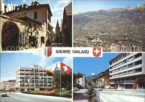 Sierre VS Dorfmotiv Strassenpartien Totalansicht Kat. Sierre Siders