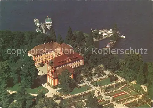 Insel Mainau Schloss Kirche Schlossterrasse Rosengarten Fliegeraufnahme / Konstanz Bodensee /Konstanz LKR