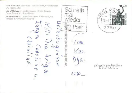 Insel Mainau Schloss Kirche Schlossterrasse Rosengarten Fliegeraufnahme / Konstanz Bodensee /Konstanz LKR