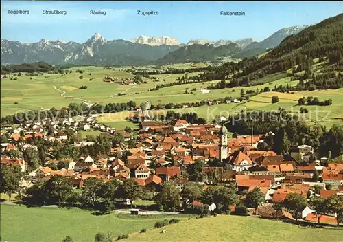 Nesselwang Gesamtansicht mit Alpenpanorama Kat. Nesselwang