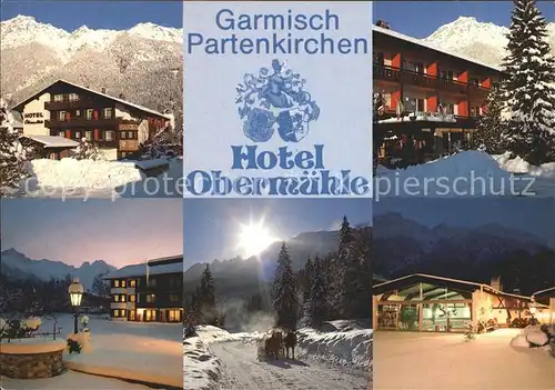 Garmisch Partenkirchen Hotel Obermuehle Teilansichten Pferdeschlitten Kat. Garmisch Partenkirchen