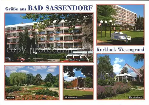 Bad Sassendorf Kurklinik Wiesengrund Kurpark Gradierwerk Kurmittelhaus Kat. Bad Sassendorf