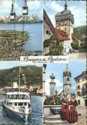 Bregenz Vorarlberg Bodensee Kirche Turm Ausflugsschiff Kat. Bregenz