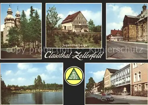 Clausthal Zellerfeld Kirche Jugendherberge Strassenpartie See Kat. Clausthal Zellerfeld