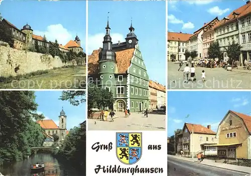 Hildburghausen Stadtmauer Friedenspark Rathaus Marx Engels Platz Leninstr Kat. Hildburghausen