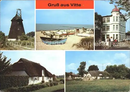 Vitte Windmuehle Strand FDGB Heim Zur Ostsee Rohrgedecktes Haus Ortsmotiv Kat. Insel Hiddensee