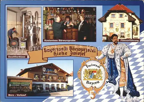 Zwieselberg Bayern Bayerwald Baerwurzerei Destillierblase Baerwurzprobe Filmvorfuehrung Buero Verkauf Kat. Zwiesel