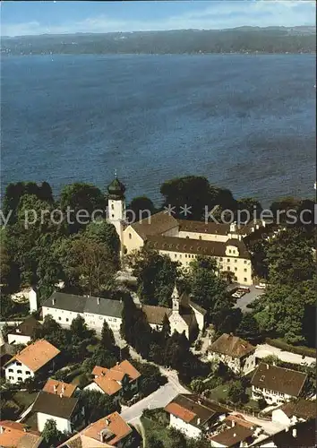 Bernried Starnberger See Kloster und Bildungshaus der Missions Benediktinerinnen Fliegeraufnahme Kat. Bernried