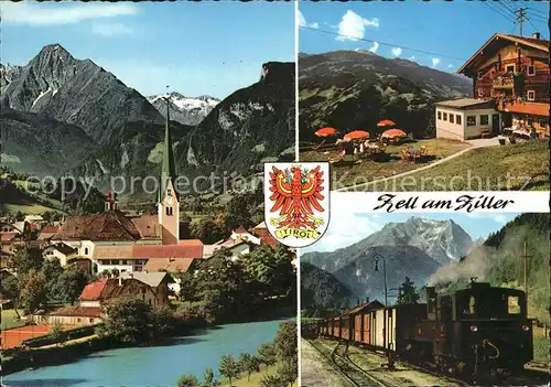 Zell Ziller Tirol Dorfpartie Kirche Bergstation Bergbahn Kat. Zell am Ziller