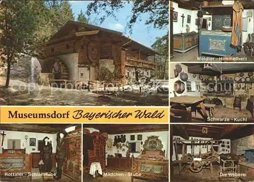 Tittling Museumsdorf Bayerischer Wald Waelder Himmelbett Schwarze Kuchl Rottaler Schlafstube Maedchenstube Weberei Kat. Tittling