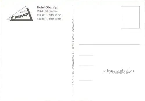 Sedrun Hotel Oberalp Fliegeraufnahme Kat. Sedrun