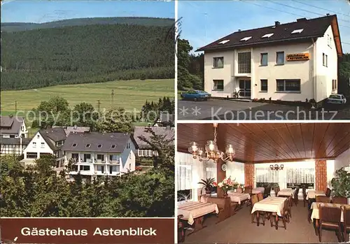 Kuestelberg Cafe Pension Astenblick Gastraum Kat. Medebach