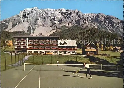 Ramsau Dachstein Steiermark Hotel Pension Knollhof Tennisplatz Kat. Ramsau am Dachstein