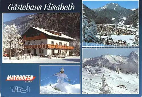 Mayrhofen Zillertal Hollenzen Gaestehaus Elisabeth Ski  Kat. Mayrhofen
