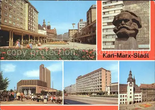 Karl Marx Stadt Rosenhof Karl Marx Monument Rathaus Kat. Chemnitz