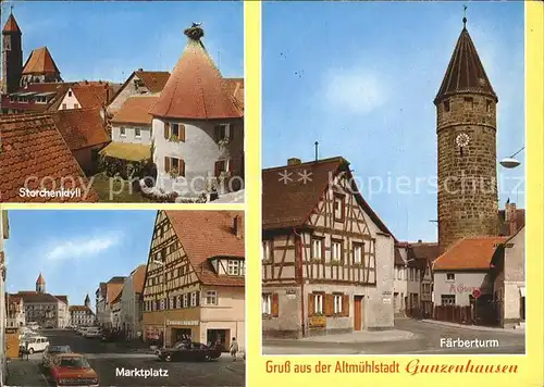 Gunzenhausen Altmuehlsee Storchenidyll Faerberturm Marktplatz  Kat. Gunzenhausen