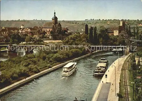 Lauffen Neckar Motorschiff Kirche Bruecke  Kat. Lauffen am Neckar