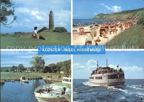 Kloster Hiddensee Leuchtturm Faehre Strand  Kat. Insel Hiddensee