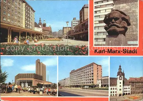 Karl Marx Stadt Rosenhof Karl Marx Monument Stadthalle Interhotel Kongress Rathaus  Kat. Chemnitz