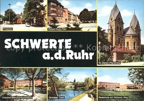Schwerte Postplatz Robert Koch Platz St Marien Pfarrkirche  Kat. Schwerte